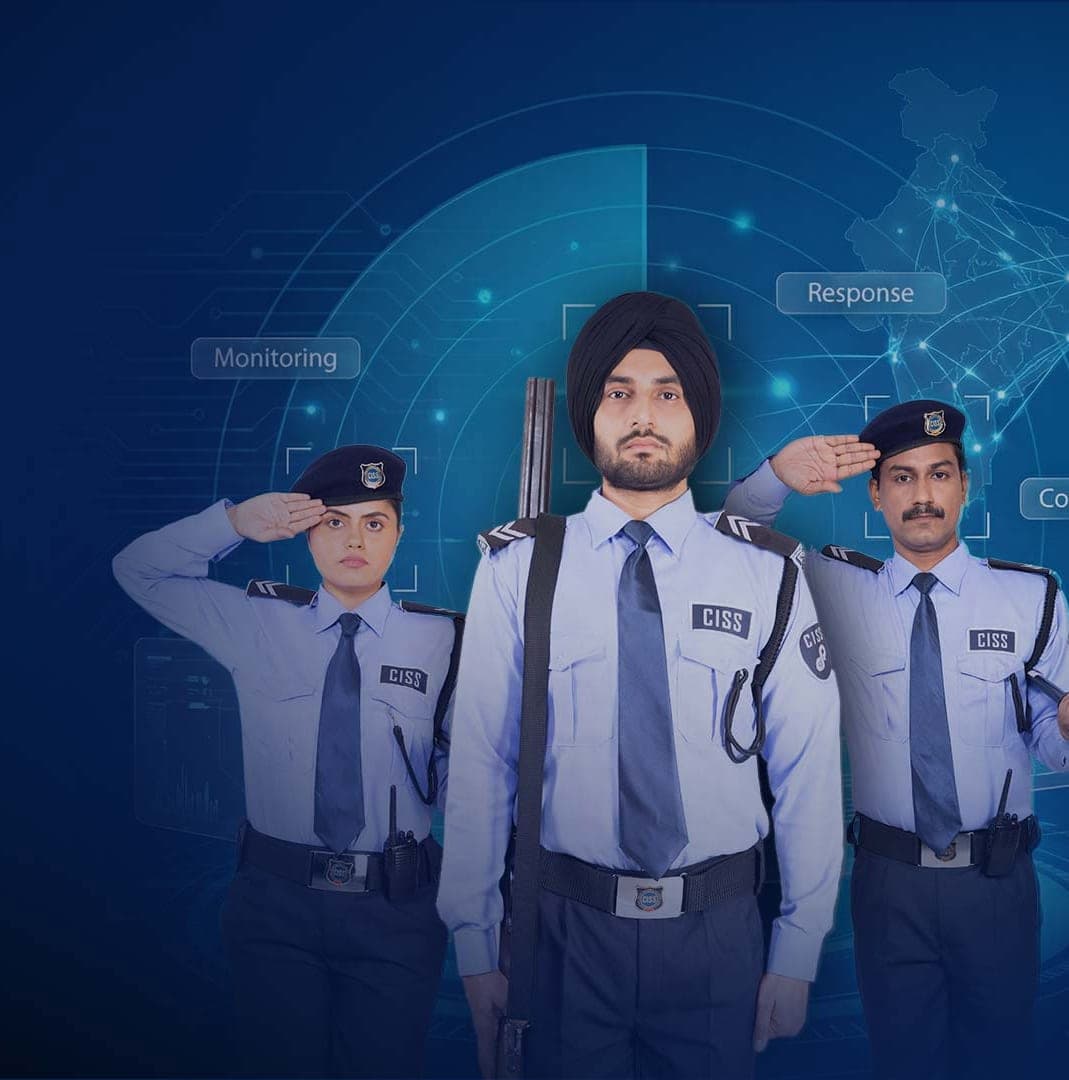 Three CISS officers in uniform, saluting